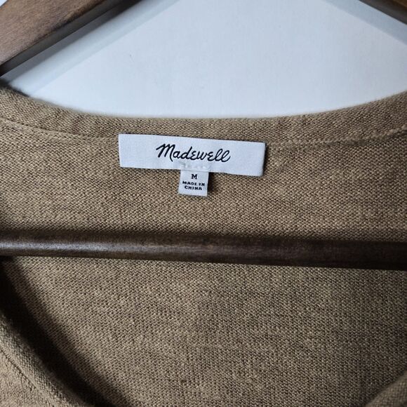 Madewell Palmdale Pullover Sweater Colorblock Stripe Linen Blend Medium - Picture 3 of 6